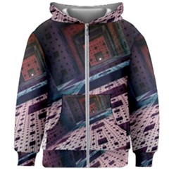 Industry Fractals Geometry Graphic Kids Zipper Hoodie Without Drawstring by Sapixe