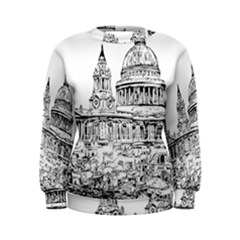 Line Art Architecture Church Women s Sweatshirt