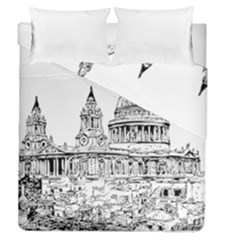 Line Art Architecture Church Duvet Cover Double Side (queen Size) by Sapixe