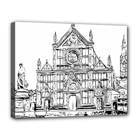 Line Art Architecture Church Italy Canvas 14  X 11  by Sapixe