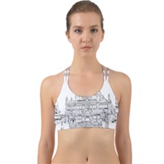 Line Art Architecture Church Italy Back Web Sports Bra by Sapixe