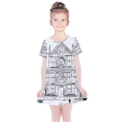 Line Art Architecture Church Italy Kids  Simple Cotton Dress