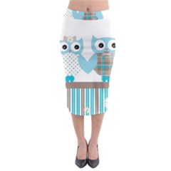 Owl Animal Daisy Flower Stripes Midi Pencil Skirt by Sapixe