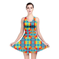 Pop Art Abstract Design Pattern Reversible Skater Dress