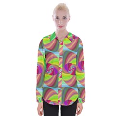 Seamless Pattern Twirl Spiral Womens Long Sleeve Shirt