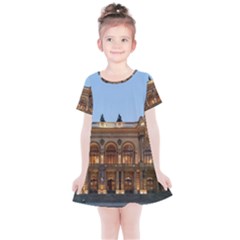 Municipal Theatre Of Sao Paulo Brazil Kids  Simple Cotton Dress by Sapixe