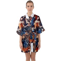 Wow Art Brave Vintage Style Quarter Sleeve Kimono Robe