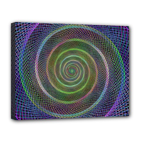 Spiral Fractal Digital Modern Canvas 14  x 11 