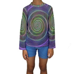 Spiral Fractal Digital Modern Kids  Long Sleeve Swimwear