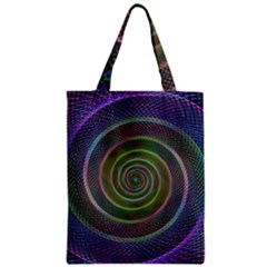 Spiral Fractal Digital Modern Zipper Classic Tote Bag