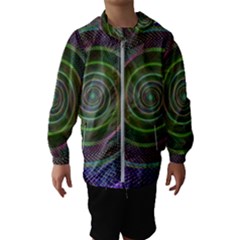 Spiral Fractal Digital Modern Hooded Windbreaker (Kids)