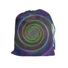 Spiral Fractal Digital Modern Drawstring Pouches (Extra Large)