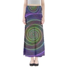 Spiral Fractal Digital Modern Full Length Maxi Skirt
