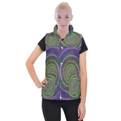 Spiral Fractal Digital Modern Women s Button Up Vest