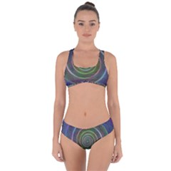 Spiral Fractal Digital Modern Criss Cross Bikini Set