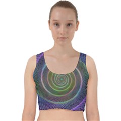 Spiral Fractal Digital Modern Velvet Racer Back Crop Top