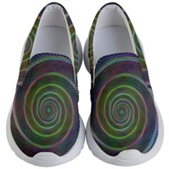 Spiral Fractal Digital Modern Kid s Lightweight Slip Ons