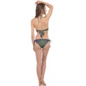 Spiral Fractal Digital Modern Cross Front Halter Bikini Set View2