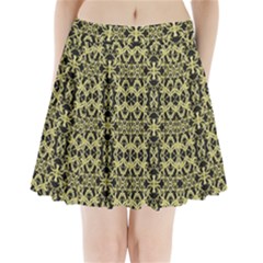 Golden Ornate Intricate Pattern Pleated Mini Skirt by dflcprints