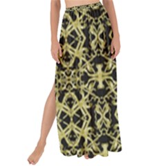 Golden Ornate Intricate Pattern Maxi Chiffon Tie-up Sarong by dflcprints