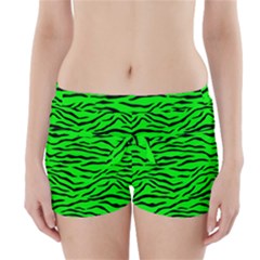 Bright Neon Green And Black Tiger Stripes  Boyleg Bikini Wrap Bottoms by PodArtist