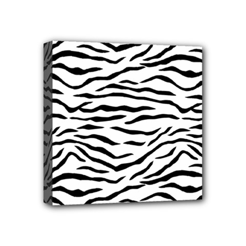 Black And White Tiger Stripes Mini Canvas 4  X 4  by PodArtist