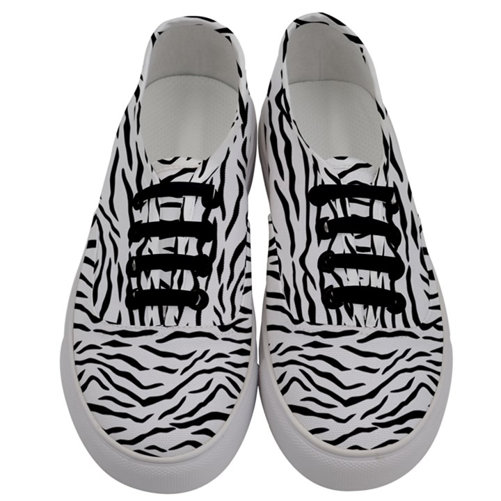 Black and White Tiger Stripes Men s Classic Low Top Sneakers