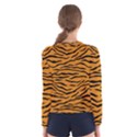 Orange and Black Tiger Stripes Women s Long Sleeve Tee View2