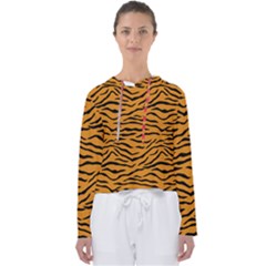 Orange And Black Tiger Stripes Women s Slouchy Sweat by PodArtist