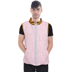 Elios Shirt Faces In White Outlines On Pale Pink Cmbyn Men s Puffer Vest by PodArtist