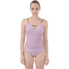 Elios Shirt Faces In White Outlines On Pale Pink Cmbyn Cut Out Top Tankini Set by PodArtist