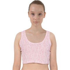 Elios Shirt Faces In White Outlines On Pale Pink Cmbyn Velvet Racer Back Crop Top by PodArtist