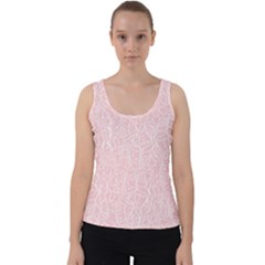 Elios Shirt Faces In White Outlines On Pale Pink Cmbyn Velvet Tank Top by PodArtist