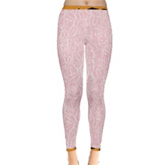 Elios Shirt Faces In White Outlines On Pale Pink Cmbyn Inside Out Leggings by PodArtist
