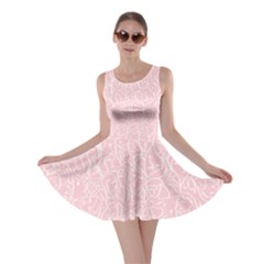 Elios Shirt Faces In White Outlines On Pale Pink Cmbyn Skater Dress by PodArtist