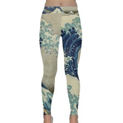 The Classic Japanese Great Wave Off Kanagawa By Hokusai Classic Yoga Leggings by PodArtist