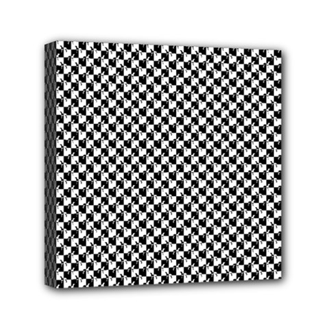 Black And White Checkerboard Weimaraner Mini Canvas 6  X 6  by PodArtist
