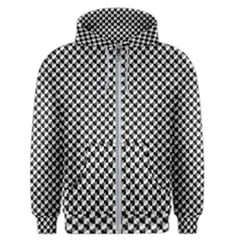 Black And White Checkerboard Weimaraner Men s Zipper Hoodie by PodArtist