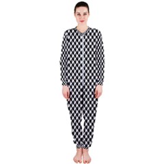 Black And White Checkerboard Weimaraner Onepiece Jumpsuit (ladies)  by PodArtist