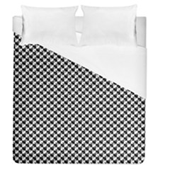 Black And White Checkerboard Weimaraner Duvet Cover (queen Size) by PodArtist