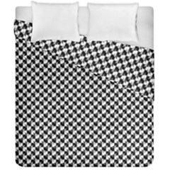 Black And White Checkerboard Weimaraner Duvet Cover Double Side (california King Size) by PodArtist