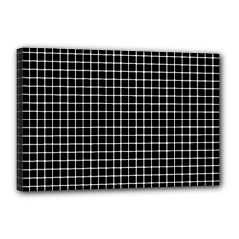 Black And White Optical Illusion Dots And Lines Canvas 18  X 12  by PodArtist