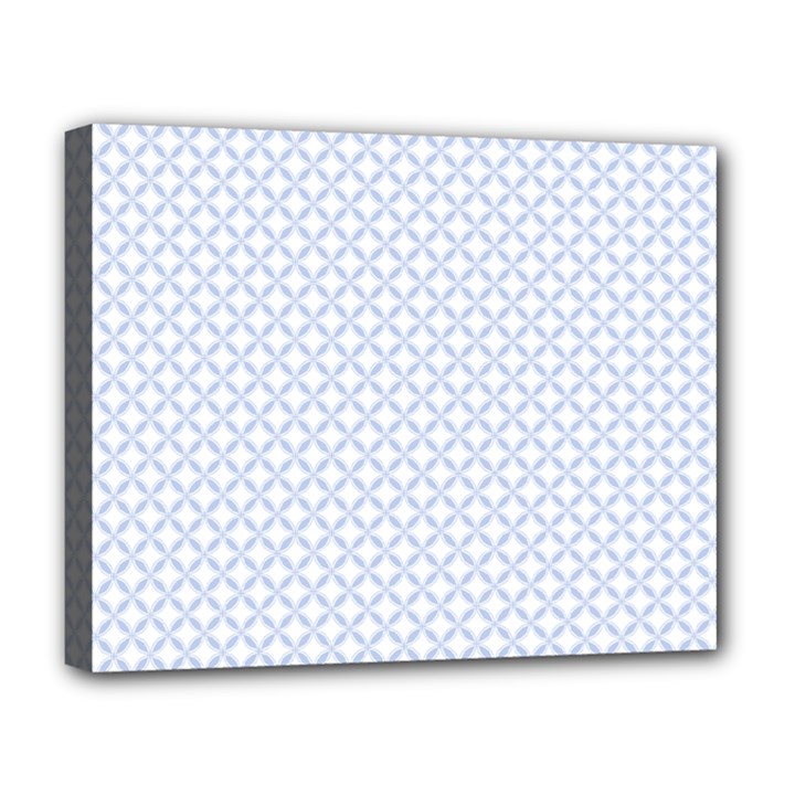 Alice Blue Quatrefoil in an English Country Garden Deluxe Canvas 20  x 16  