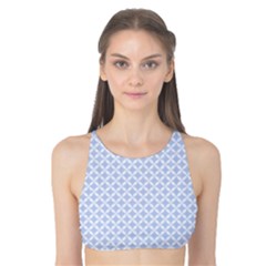 Alice Blue Quatrefoil In An English Country Garden Tank Bikini Top by PodArtist