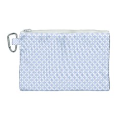 Alice Blue Quatrefoil In An English Country Garden Canvas Cosmetic Bag (large) by PodArtist