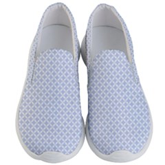 Alice Blue Quatrefoil In An English Country Garden Men s Lightweight Slip Ons by PodArtist