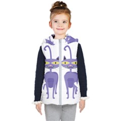 Cat Clipart Animal Cartoon Pet Kid s Hooded Puffer Vest