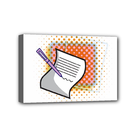 Letter Paper Note Design White Mini Canvas 6  X 4 