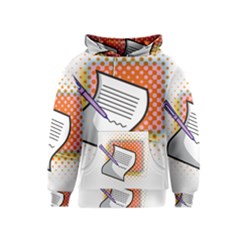 Letter Paper Note Design White Kids  Pullover Hoodie
