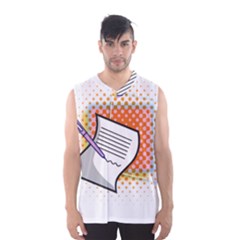 Letter Paper Note Design White Men s Basketball Tank Top by Sapixe